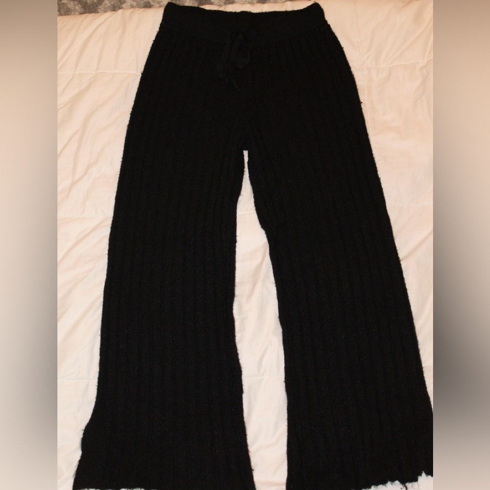 Aqua Black Wide Leg Pants